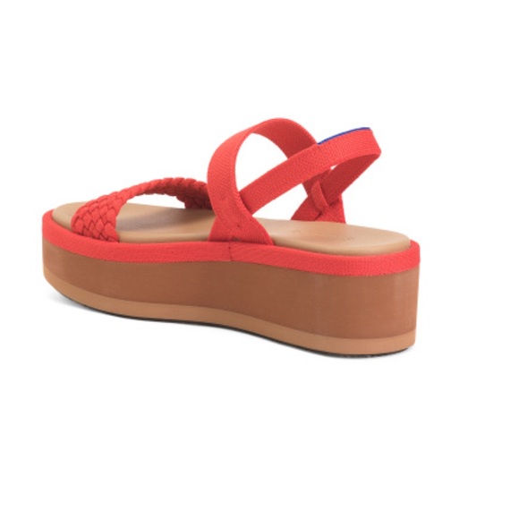 Rothy's The Lightweight Wedge Sandals Red Hot Woven size 10.5 - Picture 2 of 8